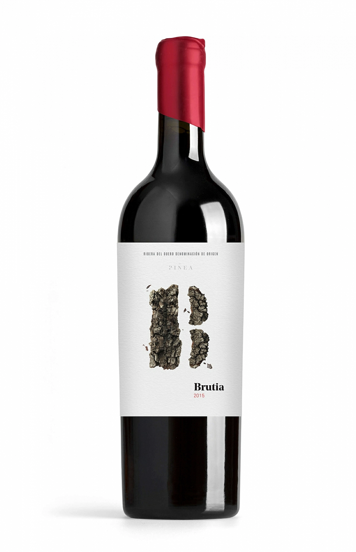 vista vertical diseño etiqueta vino brutia