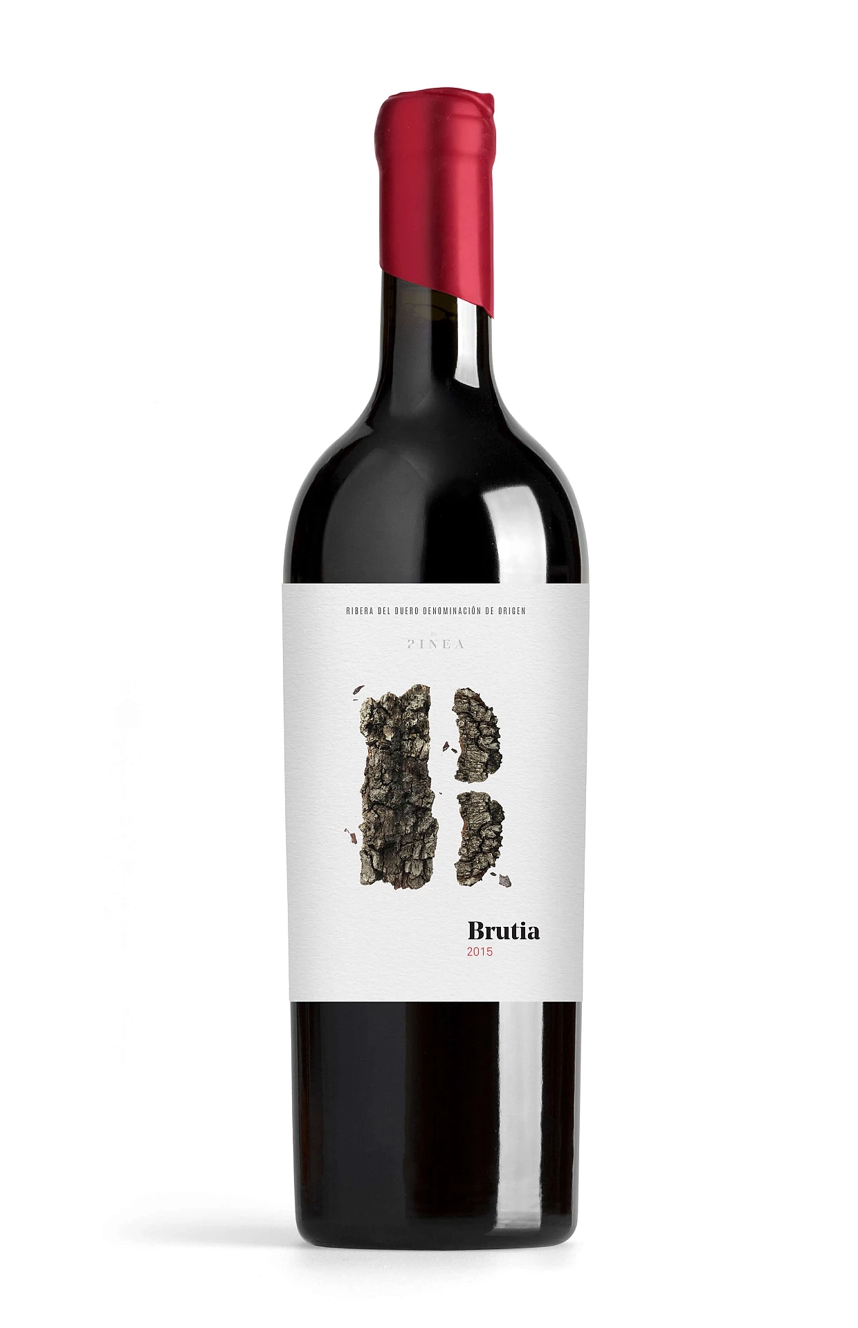 vista vertical diseño etiqueta vino brutia