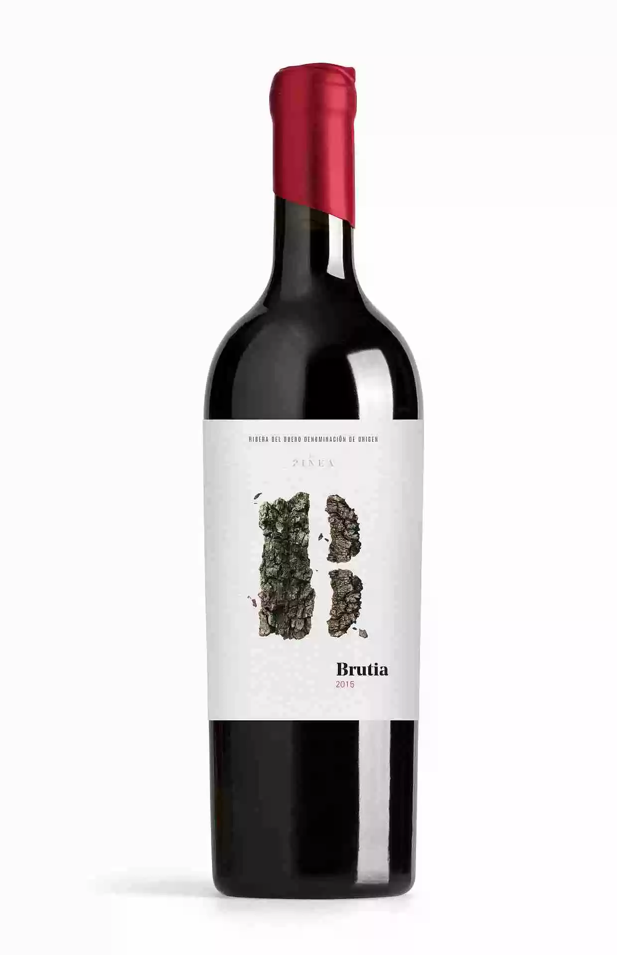 vista vertical diseño etiqueta vino brutia