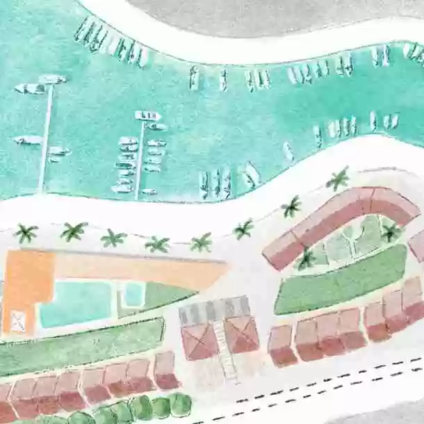 Ilustración a medida de mapa para Lago Resort Menorca