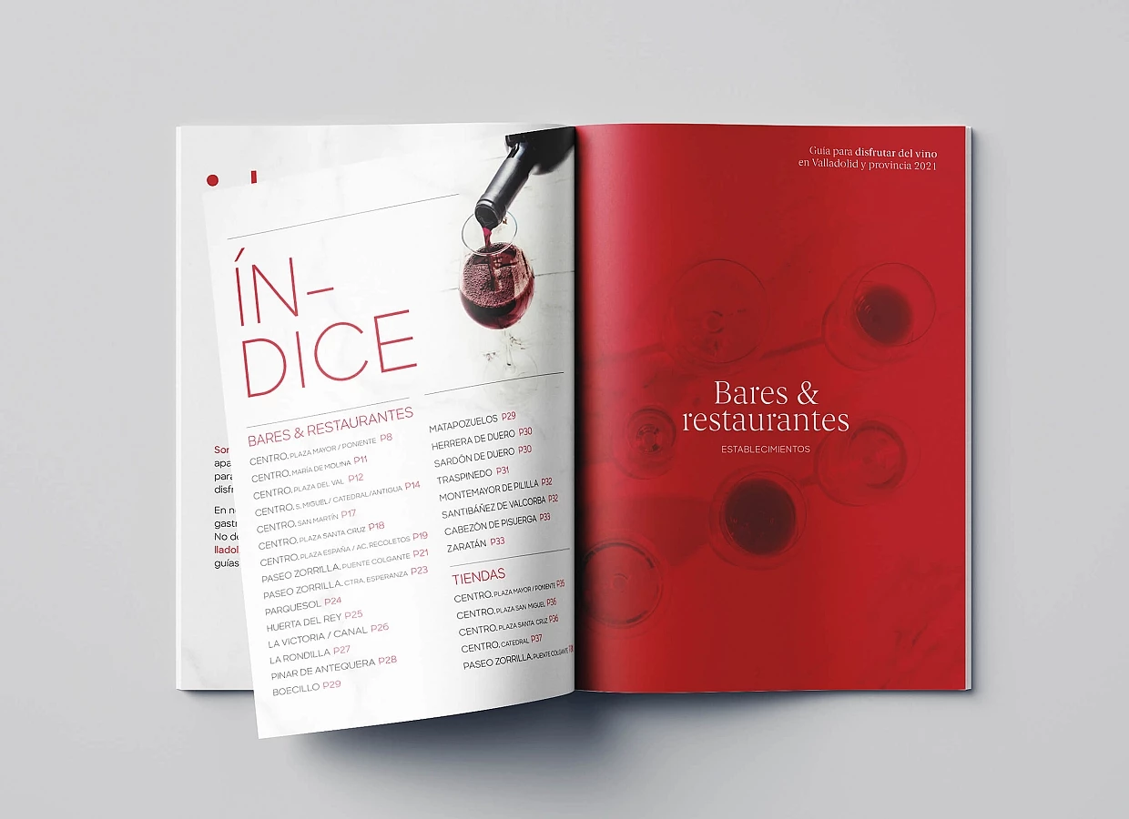 Diseño de folleto Guía del vino 2021