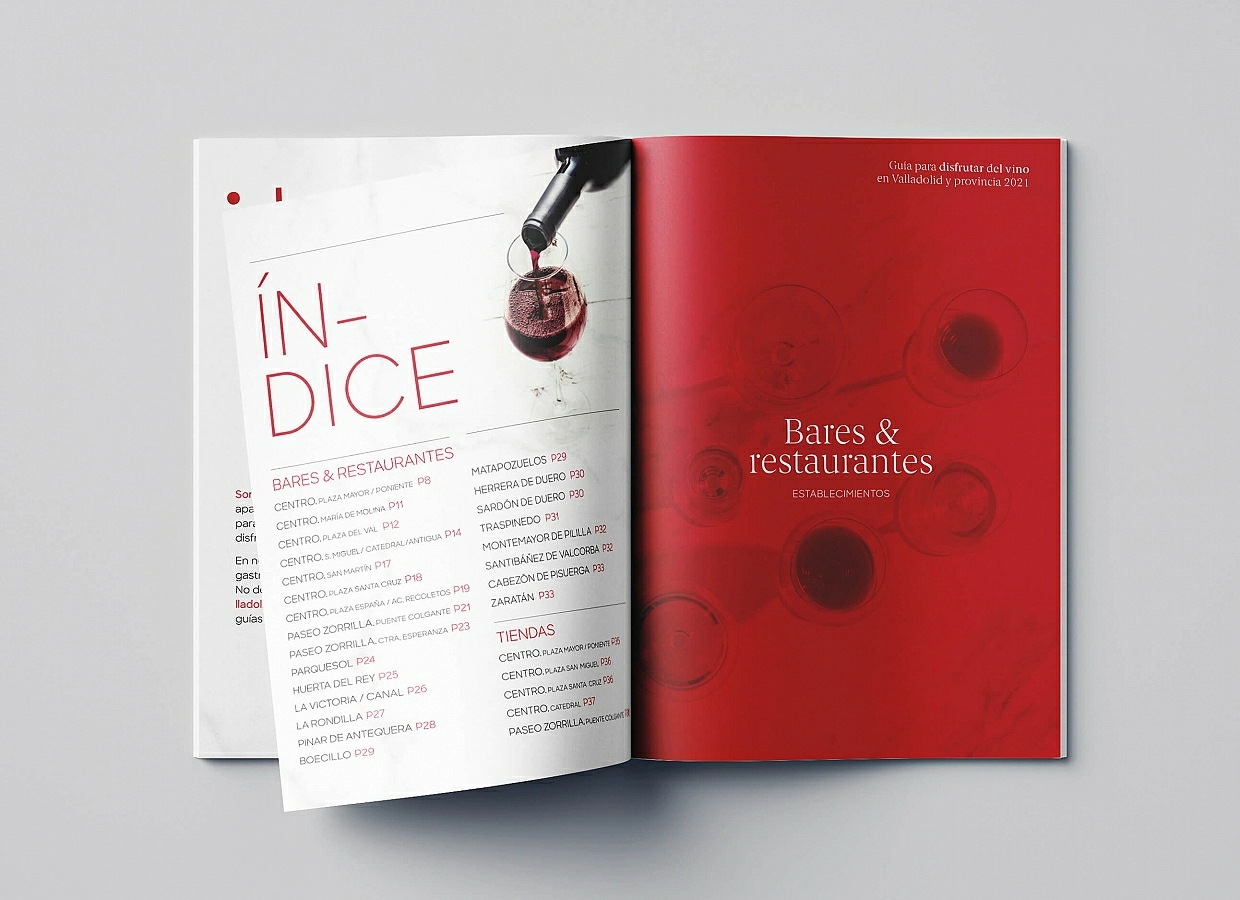 Diseño de folleto Guía del vino 2021